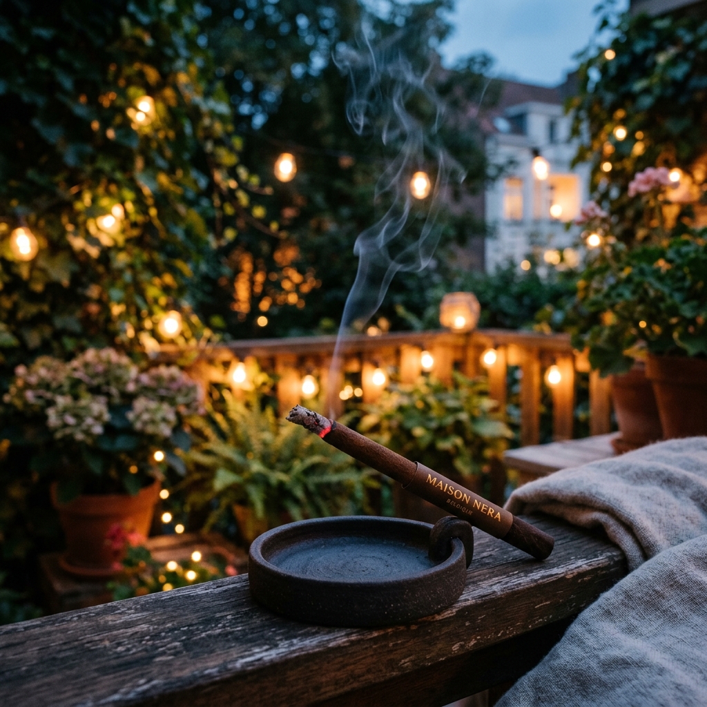 Varilla Maison Néra encendida en la terraza